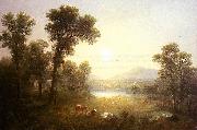 Asher Brown Durand Lake Scene in the Mountains USA oil painting artist